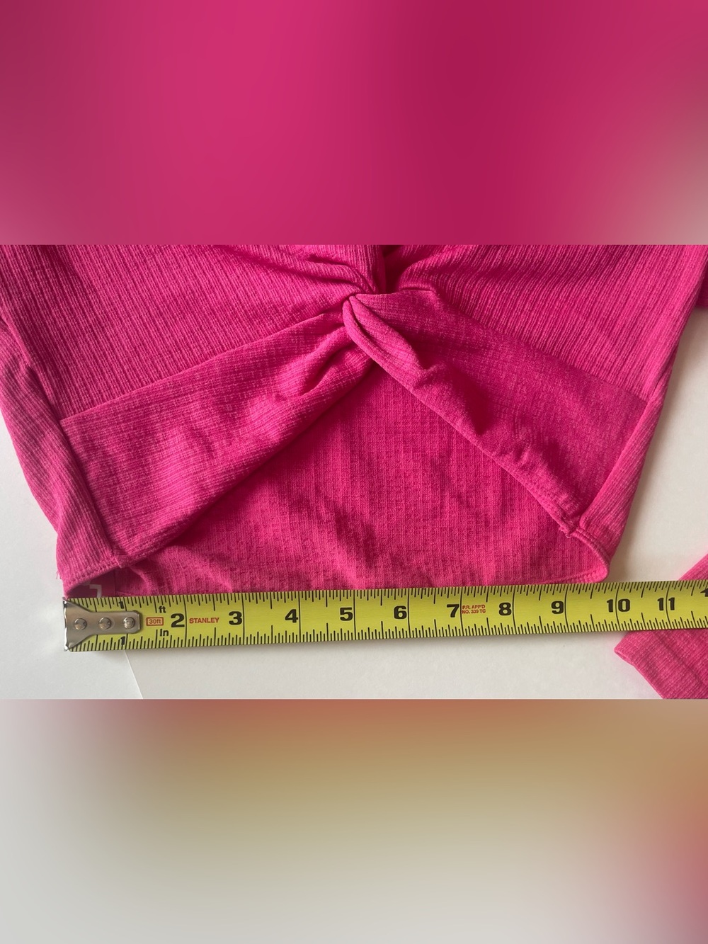 JoyLab Hot Pink Ribbed Twist-Front Crop Top & Leggings Pilates Yoga Wear - Picture 8 of 13